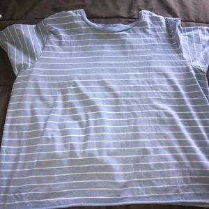 Plus Boxy T-Shirt Blue and White Striped